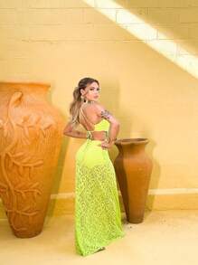 Long Dress - màu xanh lá - Xem 2
