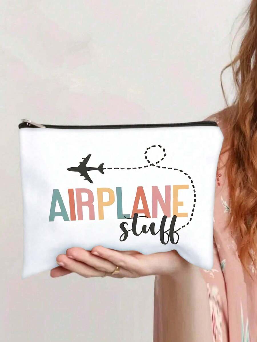 Bolsa de cosméticos de lona para viajes - Bolsa de viaje y organizador de equipaje para avión, bolsa de maquillaje no impermeable, sin olor, regalo perfecto para asistentes de vuelo, agentes de viajes y viajeros frecuentes, organizador de maquillaje, bolsa de almacenamiento de maquillaje, estuche de maquillaje pequeño, accesorios de viaje, bolsa de maquillaje, bolsa de maquillaje, artículos de viaje, suministros escolares