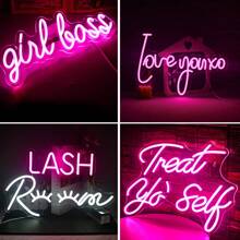 Bộ chữ đèn Neon, màu hồng - Thích hợp cho phòng bé gái, trang trí nhà cửa, cửa hàng, phòng khách, phòng ngủ, tiệc sinh nhật, tiệc cưới đính hôn, tiệm làm đẹp, phòng nối mi, trang trí tường, trang trí Giáng sinh Halloween, cấp nguồn qua USB, đèn LED Neon biển hiệu - Nhiều màu - Xem 2