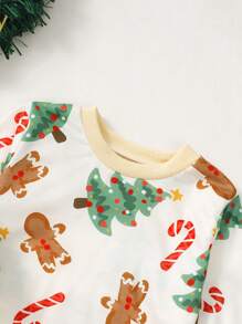 Nouveau-né bébé fille mignonne combinaison de Noël avec sapin de Noël coloré, ensemble de Noël pour bébé de 0 à 1 an