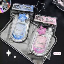 1pc Star Cute Kpop Photocard Holder Keychain Mobile Phone Shape Pu Leather Photo Card Holder Keychain Pink Blue Kawaii Flip Phone Shape Pc Holder Kpop Korean Star Pendant School Stationery Gifts Back To School