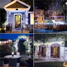 Solar Powered Fairy Lights Solar Rope Lights,Waterproof 99FT 300LED Outdoor Solar String Lights With 8 Lighting Modes For Party Garden Yard Home Holiday Tree Decoration, Pure White - 20m彩光 - 查看 9