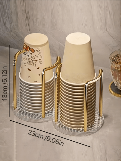 1pc Acrylic Disposable Cup Holder-Single Cup/Double Cup Holder, Multi-Color Storage Rack For Home