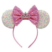 Colorful Sequin Bow Headband, Princess Crown Decor Hair Accessories, Party Costume Headband For Amusement Park,Hairband,Hair Hoop Headbands - Color - View 1