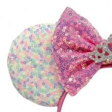 Colorful Sequin Bow Headband, Princess Crown Decor Hair Accessories, Party Costume Headband For Amusement Park,Hairband,Hair Hoop Headbands - Color - View 3