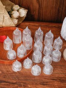 24 件/6 件透明圆形糖果灯、无焰 LED 蜡烛、家居装饰、圣诞节、万圣节、节日氛围灯、创意灯、LED 电子蜡烛、桌面装饰、户外装饰、派对蜡烛 - 無色 - 查看 8