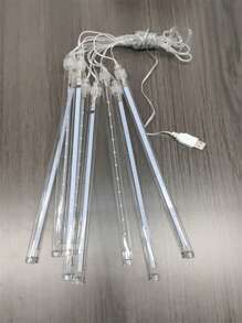 1pc 192 LED Meteor Shower Rain String Lights - Drop Icicle Snow Falling Raindrop Cascading Lights For Garden Wedding Party New Year Festivals, Valentine's Day Decorations, Solar Outdoor String Lights