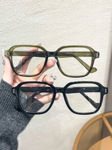 1 件装女士方形塑料镜框透明眼镜适合阅读和驾驶服装配饰透明眼镜配件女士眼镜配件 - 無色 - 查看 9