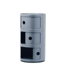LIVINGANDHOME Living And Home Cylindrical Multi-Tiered Plastic Storage Drawer Unit - Grey - View 9