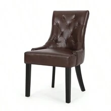 CHENEY DINING CHAIR - KD MP2(Set Of 2) - 深棕色+PU如圖 - 查看 7