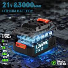 Motosierra mini inalámbrica, motosierra eléctrica manual de 6 pulgadas con batería de 3.0Ah, velocidad de 23 pies/s - Tensado automático de la cadena y lubricación automática para ramas de árboles, patio, hogar y jardín - Azul - Ver 3