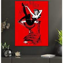 1pc, Poster Quỷ Tắm Trong Ly Rượu Vang Đỏ, Nghệ Thuật Trang Trí Tường Nhà, Trang Trí Phòng Nhạc, Trang Trí Studio, Trang Trí Văn Phòng, Trang Trí Phòng Thẩm Mỹ, Không Khung - Nhiều màu - Xem 10