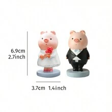 1pc Adorable Mini Pig Animal Figurine, Handpainted Waterproof Resin Home & Garden Decor Ornament, Bonsai Landscaping Mini Animal Statue, Yard Garden Decoration Mini Pig Sculpture