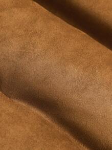 Men's Thickened Warm Faux Suede Hooded Padded Jacket - Coffee Brown - View 6