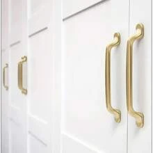 10pcs Modern Minimalist Sand Golden Aluminum Alloy Cabinet Handles - Perfect For Shoe Cabinets, Doors & Wardrobes