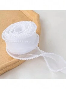 1 件仿珍珠缎带荷叶边丝带，适用于服装配饰、波浪蕾丝花边花束、DIY 蝴蝶结制作材料、圣诞节情人节 - 彩色 - 查看 10