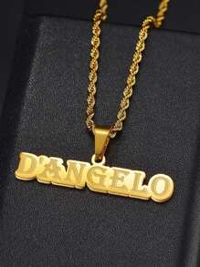 1PC Women's Custom Name Stainless Steel Necklace, Letter Plated Jewelry, Rotating Chain, Pendant, Jewelry Gift, 2024, Customizable Name Simple Daily Style, Products Include Gift Boxes, Valentine's Day Gifts, Birthday Gifts, Mother's Day Gifts, Daily Gifts Valentines