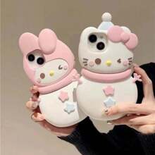 Uroczy futerał na telefon 1 szt. Cartoon Snowman Apple 16/13pro etui na telefon silikonowy IPhone14promax miękka skorupa 12 zabawny 15p, nadaje się do uprawiania sportu, wspinaczki, na zewnątrz i na kemping