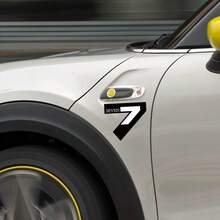 2Pcs Seven 7 Car Side Body Vinyl Stickers For Mini Cooper S R56 R57 R58 R50 R52 R53 R59 R61 R60 F60 F55 F56 F54 Wheel Brows PVC Personalized DIY Decor Decals Auto Tuning Accessories