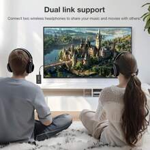 Bluetooth 5.2 Adapter Transmitter, Bluetooth Receiver 2-In-1 Mini Wireless Transmitter/Receiver With 3.5mm Audio Cable, Dual Link AptX Adaptive Bluetooth Adapter For Airplane/PC/TV/Car/Gym