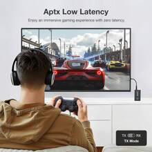 Bluetooth 5.2 Adapter Transmitter, Bluetooth Receiver 2-In-1 Mini Wireless Transmitter/Receiver With 3.5mm Audio Cable, Dual Link AptX Adaptive Bluetooth Adapter For Airplane/PC/TV/Car/Gym