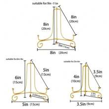6 Pack Iron Display Stand,Gold Iron Easel Plate Holder Stand For Displaying Pictures, Plates, Books And Arts (4, 6, 8 Inch) - Gold - View 2