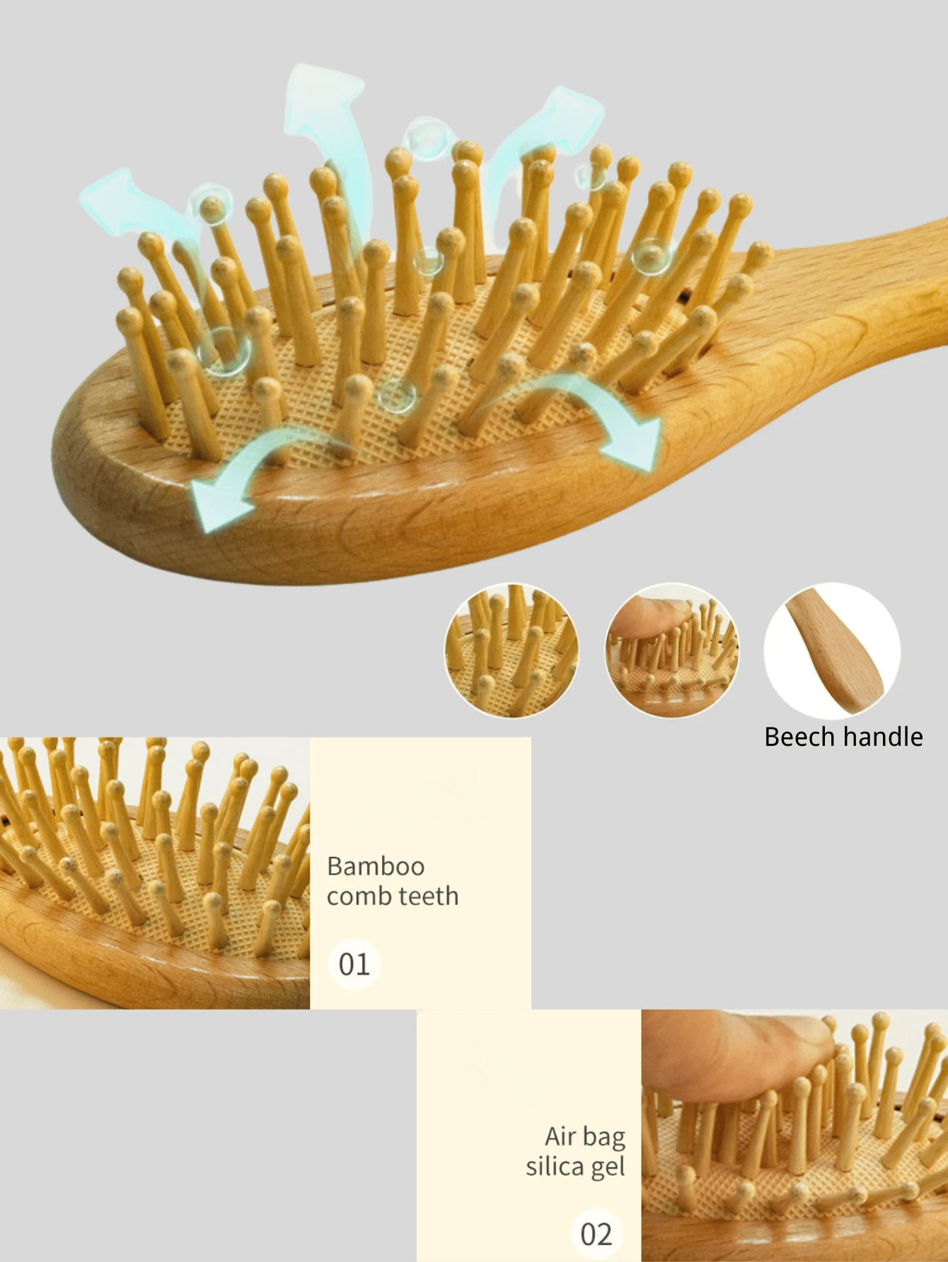 Custom Carved Personalized Baby Brush Baby Gift Set Made Of Natural