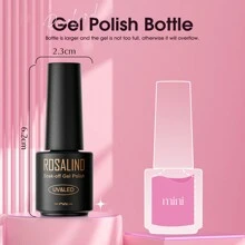 ROSALIND 65 Piece Nail Polish Gel Set 60 Colors Black White Pink Glitter Gloss Long Lasting Gel Nail Set UV Nail Polish Base Coat Top Coat Needs Nail Lamp Drying Girls Nail Art Design Art Holiday Gift - SATC65-002 - 查看 9