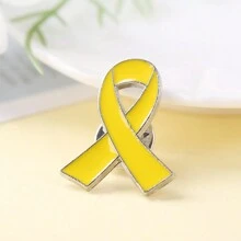 1PC/3pcs Metal Yellow Ribbon Pin Awareness Ribbon Pin Bone Cancer Awareness Support Campaign Charity Donation Event Gift Accessories Yellow Ribbon Awareness Brooch Breast Cancer Awareness Month - Multicolor - View 15