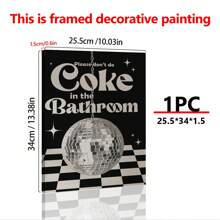 1幅无框创意帆布海报，“不要在浴室做饭”油画，浴室幽默帆布墙画，艺术墙画，礼物，卧室，办公室，客厅，墙面装饰，家居和宿舍装饰 - 彩色 - 查看 5