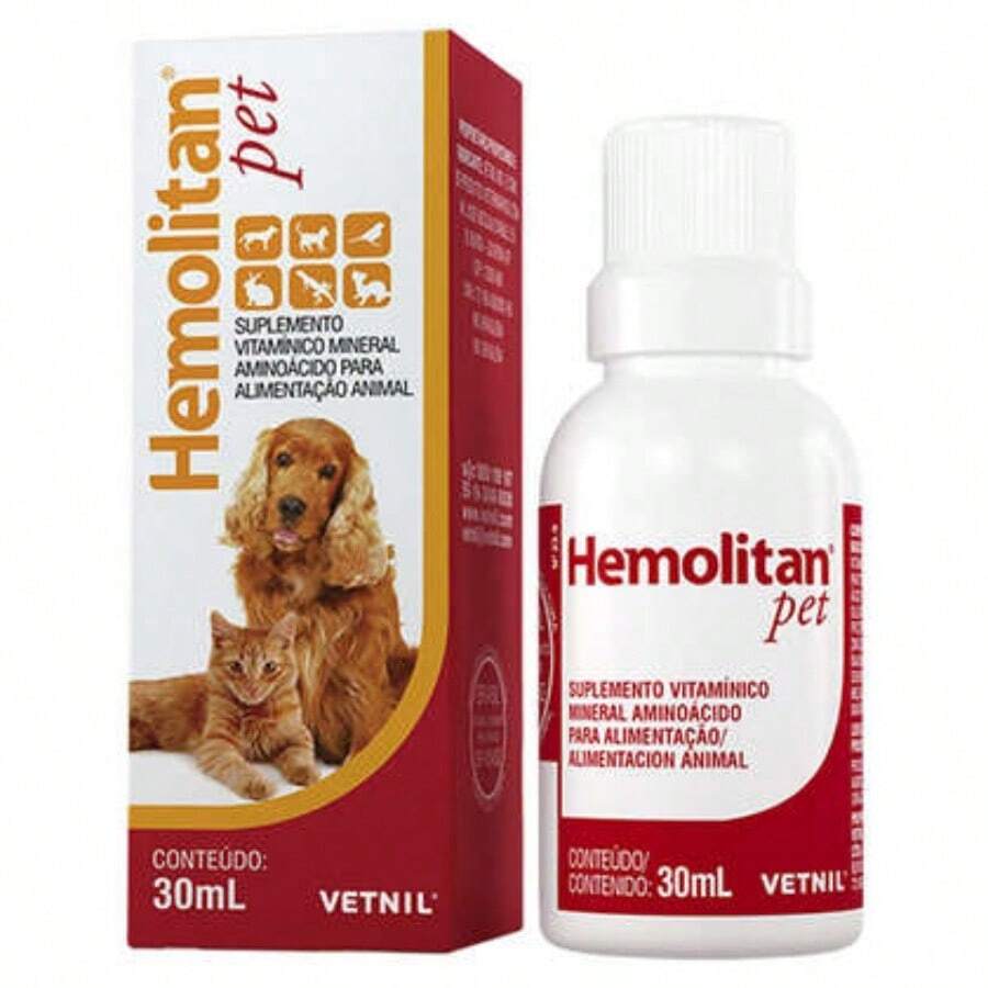 Hemolitan Pet Drops Vetnil 30ml Supplement For Dogs Cats Liquid Vitamins - 紅白色 - 查看 1