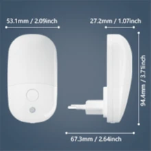 BABYLIYA Veilleuse LED avec capteur de crépuscule à l'aube/capteur de mouvement, 3 niveaux de luminosité, blanc chaud, petite veilleuse en ABS pour l'entrée, la chambre, le couloir, le couloir, l'éclairage nocturne de la salle de bain