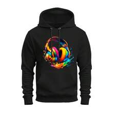 Nexstar StreetWear Comfortable Sound Splash Cotton Kangaroo Sweatshirt - màu đen - Xem 1