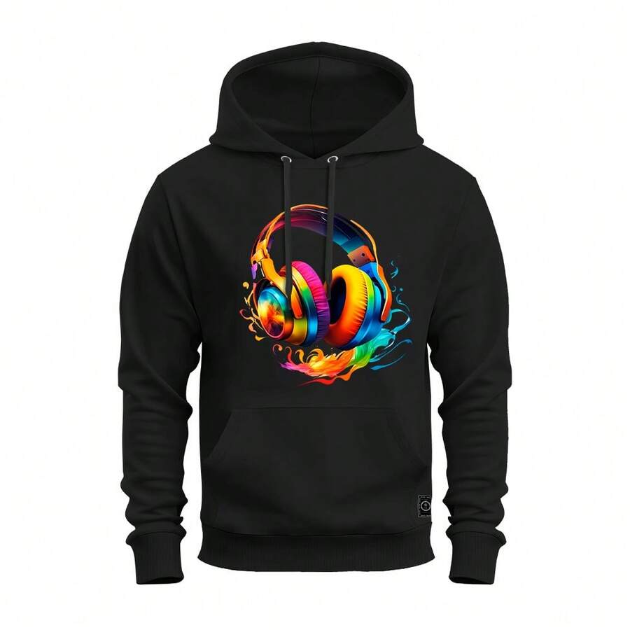 Nexstar StreetWear Comfortable Sound Splash Cotton Kangaroo Sweatshirt - màu đen - Xem 1