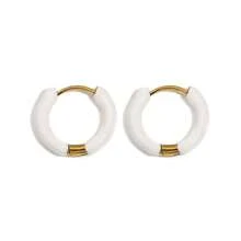 1Pair Enamel Oil Dripping Earrings For Women Stainless Steel Hoop Earrings Multicolor Minimalist Earrings For Christmas Birthday Daily Party Jewelry - Multicolor - View 22