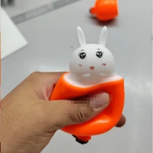胡萝卜挤压玩具，兔子形状减压挤压杯，新奇玩意，减压玩具，户外玩具，挤压玩具 - 彩色 - 查看 5