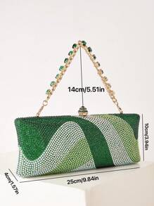 Túi xách cầm tay đính sequin lấp lánh, lung linh và quyến rũ, thanh lịch và tinh tế, được trang trí bằng đá quý, một chiếc túi xách cuốn hút phù hợp cho các cô gái dự tiệc, quý bà và phụ nữ, sự lựa chọn hoàn hảo cho các bữa tiệc, đám cưới, dạ hội và các sự kiện trang trọng, cũng là một món quà tuyệt vời dành cho phụ nữ. Chiếc túi này kết hợp hoàn hảo với váy dự tiệc, váy dạ hội và váy đính sequin, là món đồ không thể thiếu cho đám cưới, và cũng rất phù hợp với váy tốt nghiệp, váy dạ hội và các phụ kiện dạ hội. - màu xanh lá - Xem 8