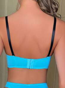 Women Green Lace Underwire Push Up Bra - Green - View 2