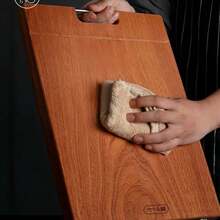 优质木质切菜板，切肉类、奶酪、面包、蔬菜和水果的理想厨房工具 - 棕色 - 查看 4