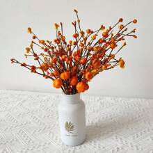 1pc Cành bí ngô nhân tạo thu hoạch Lễ Tạ ơn Halloween Mùa thu Trang trí nhà Bố trí hoa nội thất thực tế, Trang trí Halloween, Trang trí nhà Tiệc Halloween - trái cam - Xem 4