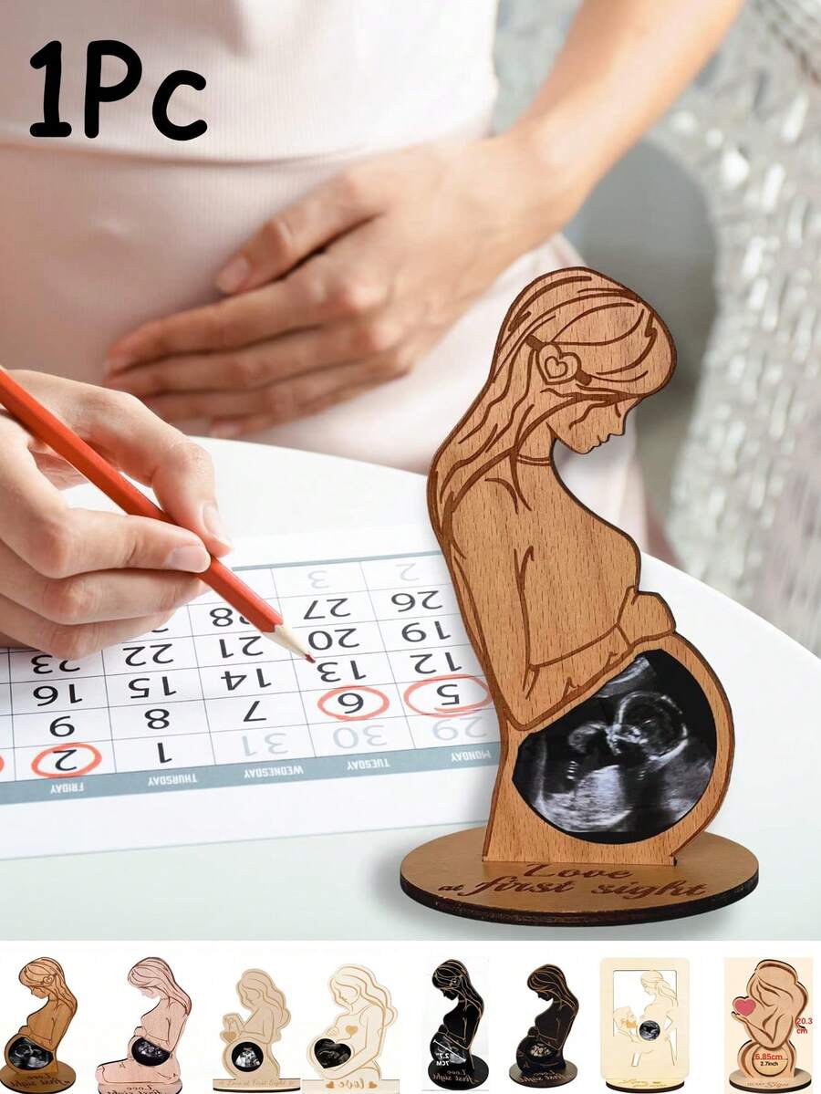Cornice per foto ecografiche del bambino, cornice creativa per foto di gravidanza come regalo per il festa di nascità, regalo personalizzato per neonati, cartello per annunci di nascita, regalo ricordo per neonati, card per tappe di crescita, realizzata in pannello di fibra di legno tagliato, adatto come regalo per Ognissanti, Giorno del Ringraziamento, Capodanno, San Valentino, anniversario, festa di nascità, decorazioni familiari, regalo di Pasqua, per bambine/bambini - Multicolore - Visualizzare 1