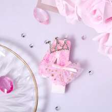 3D Creative Pink Crown Dress Birthday Digital Candle Cute Birthday Party Cake Decoration