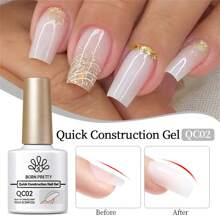 BORN PRETTY BORN PRETTY Esmalte de uñas de gel de extensión rápida de 4 en 1 de color nude, 10ml, fortalecedor de uñas de gel de construcción rápida, tratamiento de manicura para engrosamiento