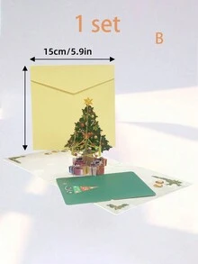 带信封的 3D 圣诞弹出卡片，多功能趣味贺卡，适用于圣诞节、感恩节和万圣节、冬季活动派对邀请卡、圣诞快乐祝福卡、生日礼物装饰卡、双面图案设计雪人圣诞老人圣诞树麋鹿图案 - 送给朋友或家人的完美礼物 - 彩色 - 查看 9