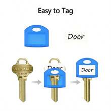 10个彩色硅胶钥匙识别器，多色钥匙收纳器，10种不同颜色，方便钥匙识别，适合家庭和办公室使用。