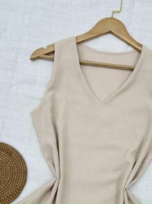 Women's Fashion Tank Top - 杏色 - 查看 2