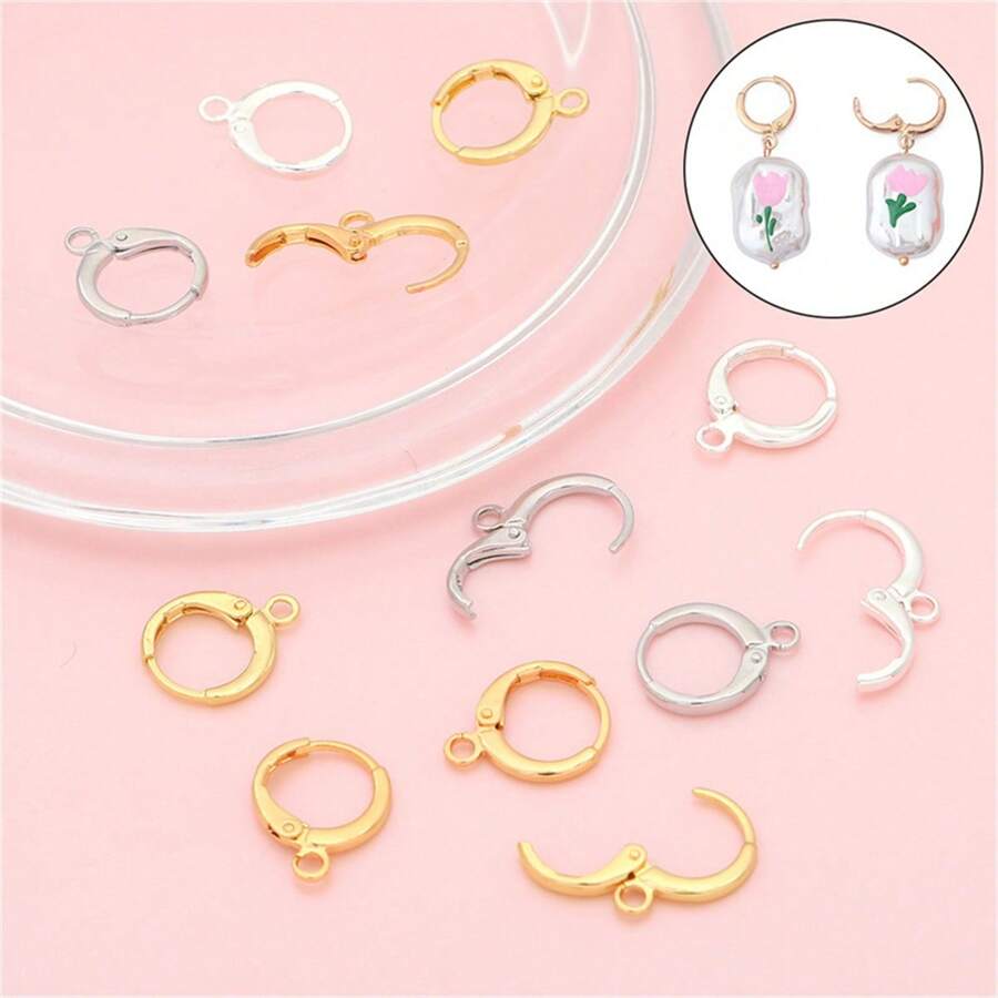 50 件不锈钢法式耳钩 KC 金色、银色、白色 K 圆形耳环钩适用于 DIY 珠宝配件耳环制作 - 一袋 - 查看 1