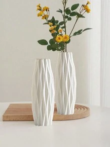 1个塑料花瓶装饰，坚固耐用，适用于家居客厅桌面装饰，适合盆栽植物、鲜花、水培植物、花盆、插花，不易碎，是婚礼、派对、节日、办公桌、电脑桌的理想之选（图片仅展示花瓶） - 彩色 - 查看 5