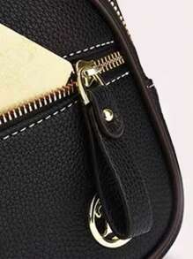 PLANEE 2024 新款时尚多功能便携斜挎包，通勤小方包，大容量休闲复古风，女士软皮手机包，母亲节最佳礼物 - 黑色 - 查看 11