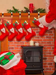 Christmas Decoration 2/4 Gold Christmas Stockings Hooks, Fireplace Hooks, Anti Slip Christmas Tree Decoration Hooks, Used For Hanging Christmas Decorations, Fireplace Stockings, Party Background Decoration, Holiday Use - Multicolor - View 4